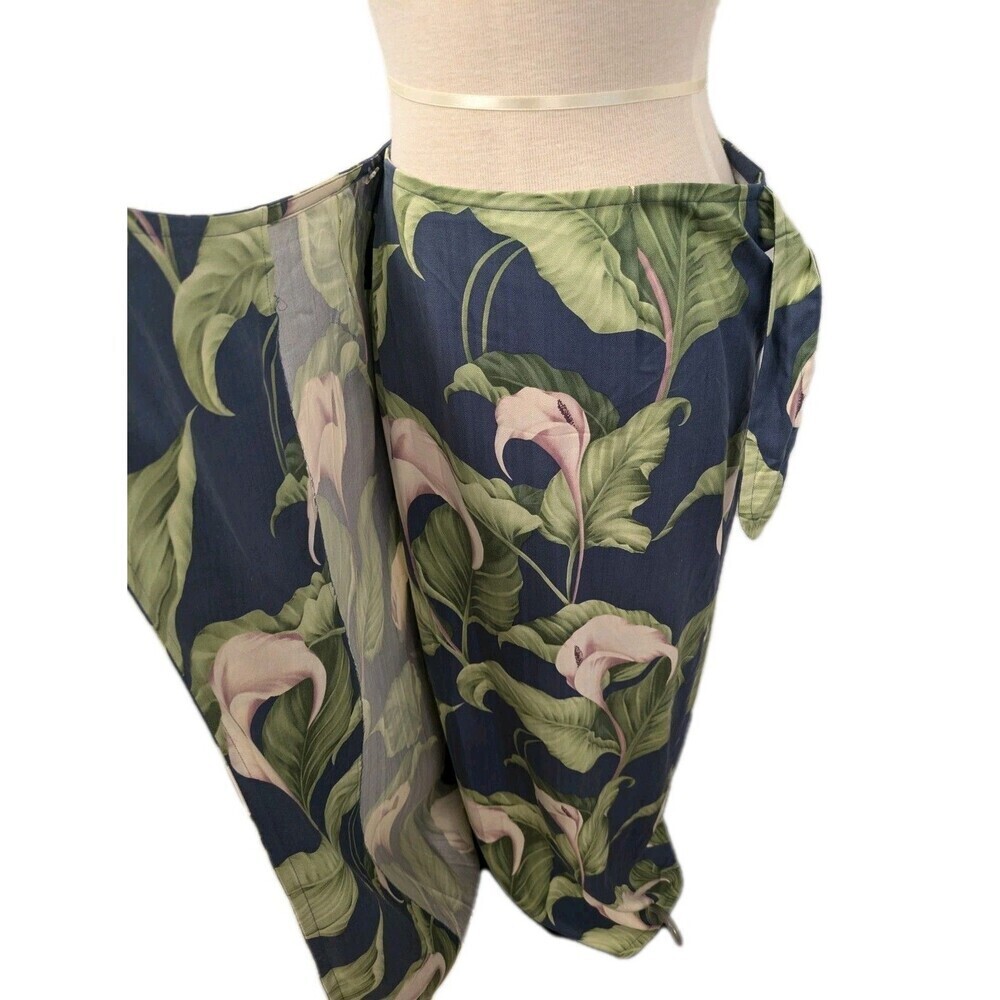 100% Silk Tommy Bahama Floral Hawaiian Top Wrap Skirt Set sz M Lily Resortwear - Picture 9 of 14